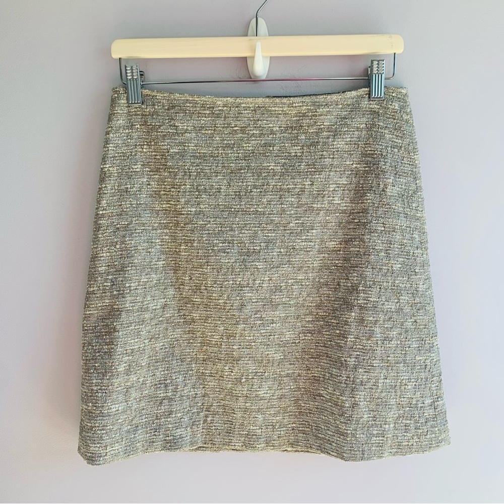 DKNY Mini Skirt Gold Textured Metallic Size 4 Small